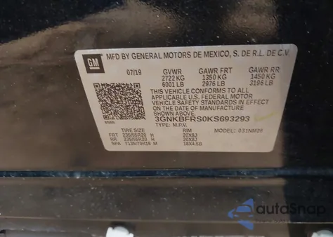 2019 Chevrolet Blazer Premier z USA, uszkodzony, nr VIN 3GNKBFRS0KS693293